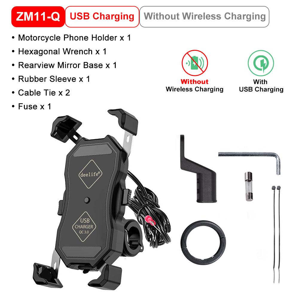 Suport pentru telefon pentru motociclete cu încărcător USB/wireless Suport pentru telefon mobil impermeabil pentru motociclete