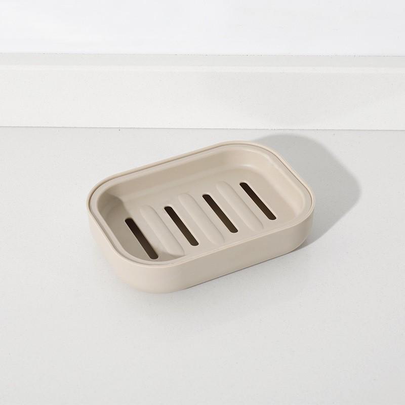 

Двухслойная квадратная пластиковая японская мыльница с крышкой - Дренажная подставка для мыла для домашних ванных комнат. коричневый