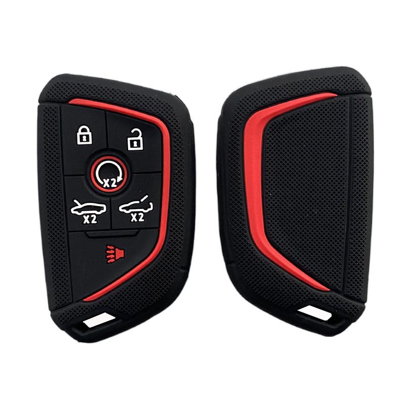 Funda de Silicona para Llave de Coche Carcasa para Chevrolet Corvette C8 2021 Coupe 6 7 Botones Portallaves Remoto Accesorios