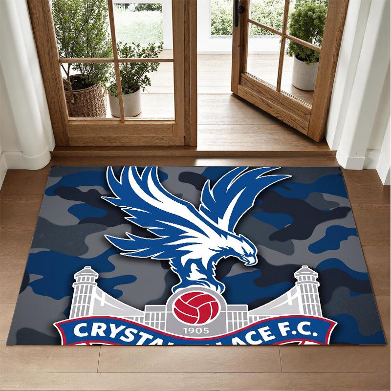 Crystal Palace Football Design Crystal Velvet Rug Soft Decorative Mat for Bedroom Entrance