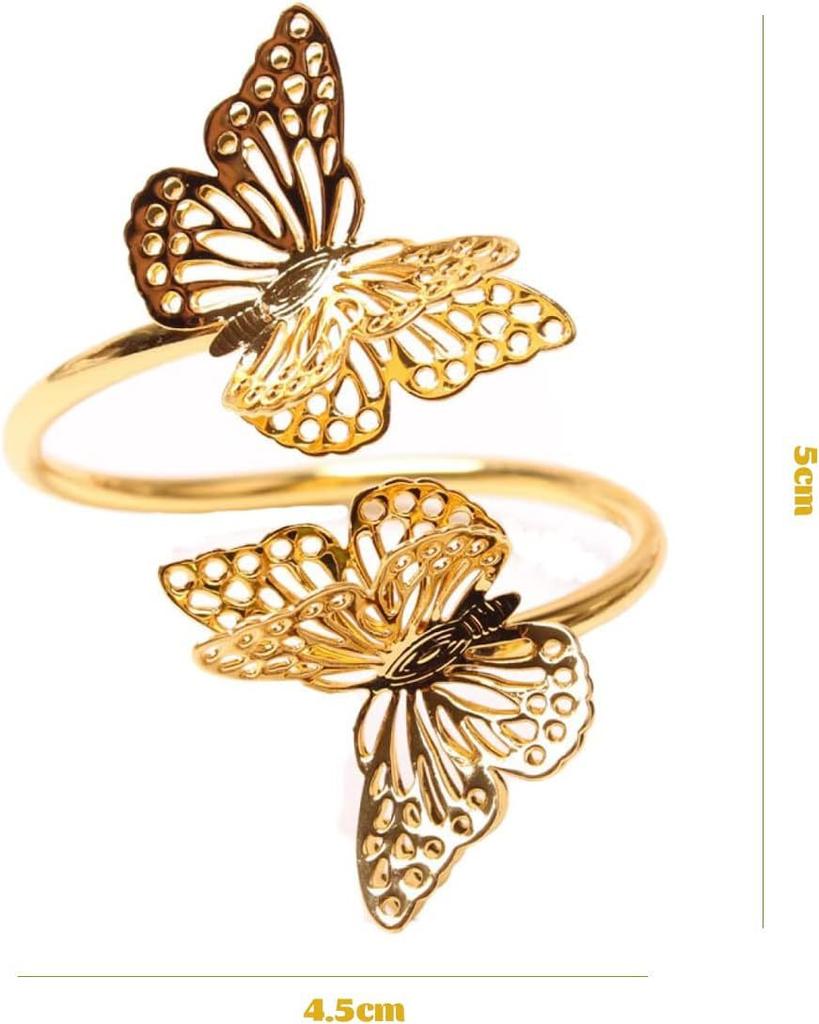 Valentine's Day Double-Layer ButterflyNapkin RingWeddingTable Decorations Decorative Butterfly Napkin Ring for Dining TableDecor