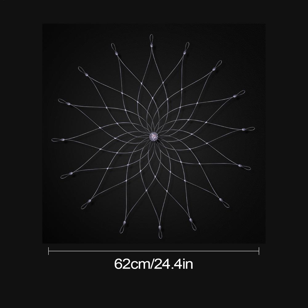 1pc Fishing Net Automatic Open Closing Wire Fish Crab Trap Net Steel Wire for Saltwater Seawater Outdoor Fishing Accessories