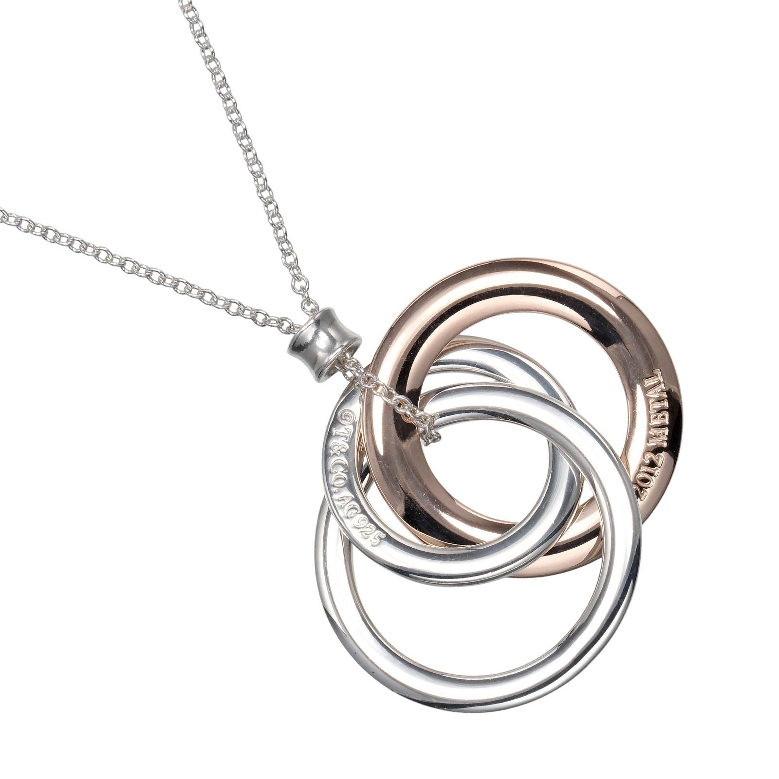 

TIFFANY&Co. 1837 Interlocking Circle Necklace Silver925/Rubedo metal 5.19g Women Used