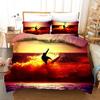 Surfing Bedding Set Queen/King/Full for Boys Kids Men Surfboards Duvet Cover Polyester Youth Ocean Sport Theme Comforter Cover