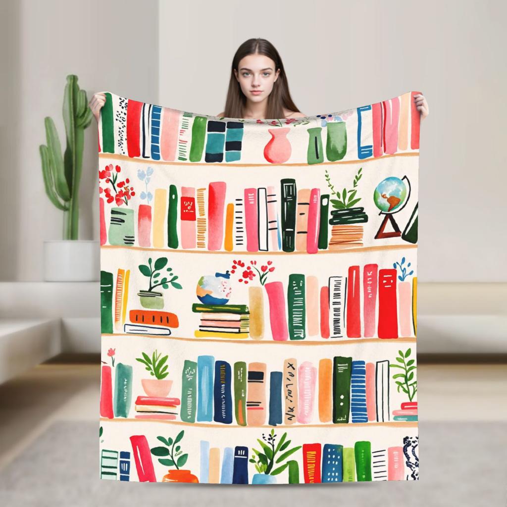 Book Lover Warm Comfy Blanket  Print Camping Throw Blanket Couch Bed Flannel Bedspread Sofa Bed Cover