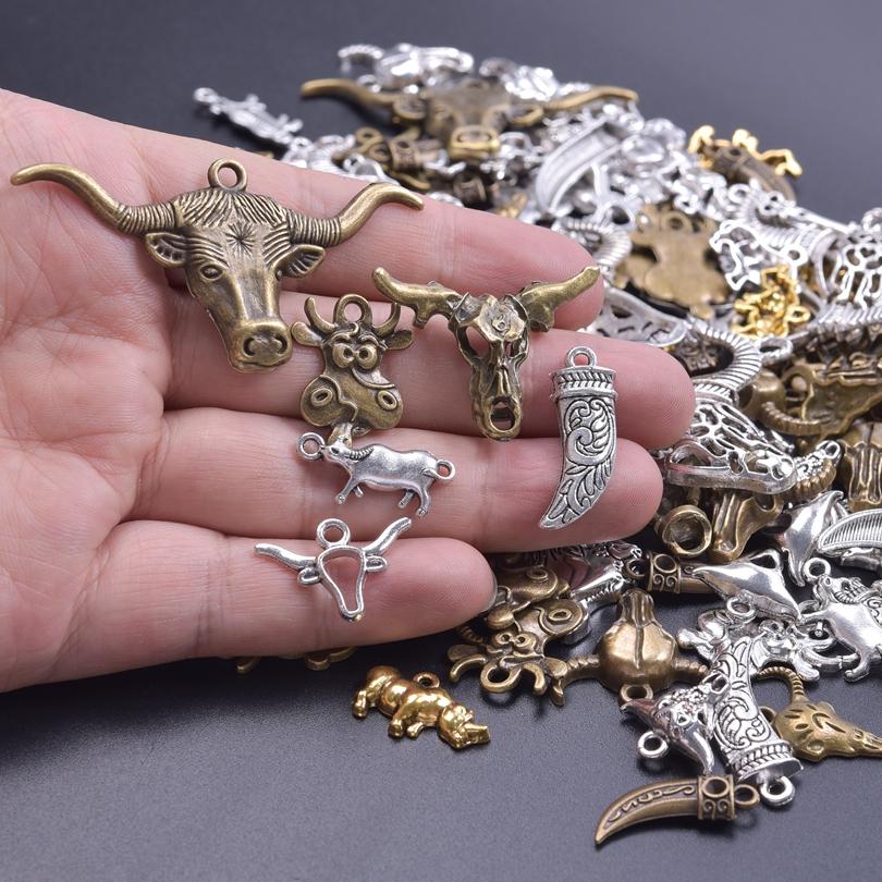 30pcs/Lot Vintage Metal Pentagram Charm Steampunk Charms For Jewelry Making Supplies Small Pendant Accessories Bulk DIY Earrings