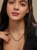 Stylish Pendant Necklace Black Beads Mangalsutra For Women With Extendable Chain