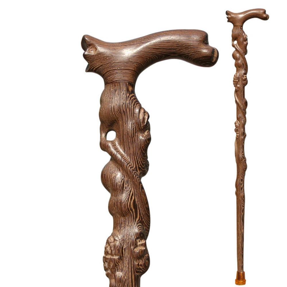 Handmade Dragon Canes Pine Carving Walking Ergonomic Stick New Wooden Walking Canes  for Men Women
