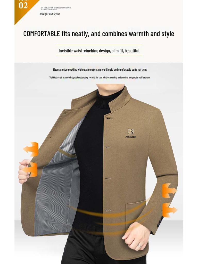 Men's Versatile Slim-Fit Stand-Collar Jacket - Spring 2025 Fashion Trend