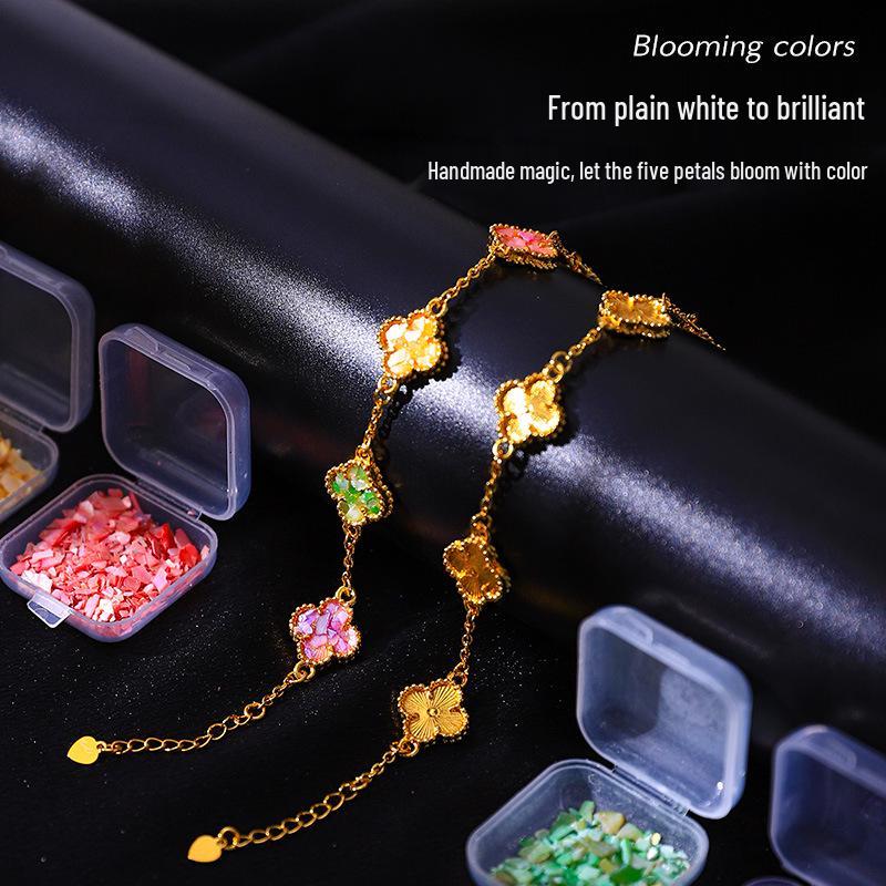 Mother-of-Pearl Bracelet DIY Kit: Shell Fragments Gift for Kids or Women's Day