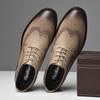 New Fashion Men's Oxfords Shoes Casual Lace-up Brogue Footwear Formal Business Dress Shoes Genuine Leather Male Gentleman Shoes