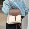 Women Casual Versatile Backpack Cowhide Split Genuine Leather Mixed Colors Design Large Capacity Bag Fashi Ladies School Bags