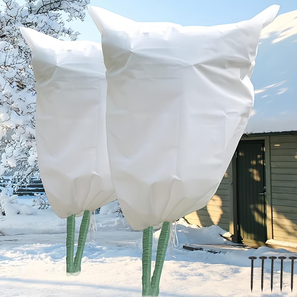 Copertura per Piante Invernale Resistente con Cerniera e Coulisse, Copertura Calda in Pile, Protezione Esterna per Alberi e Arbusti contro il Gelo