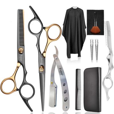 Professional Hair Fcysy Hair Cutting Scissors Kit Barber Scissors Hairdresser Scissors Thinning Scissors Set Straight Edge Razor Salon Supplies for