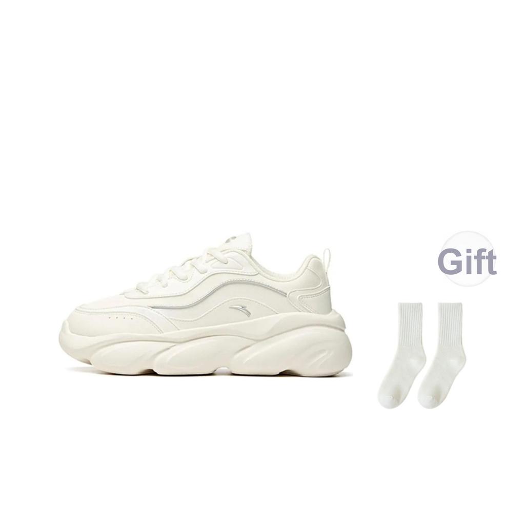 Anta Meow Meow Shoes Meow Claw Comfortable Shock Absorption Non-Slip Wear-Resistant Wrap Low-Top Dad Shoes Women sneaker Ivory-White 922528894F-1