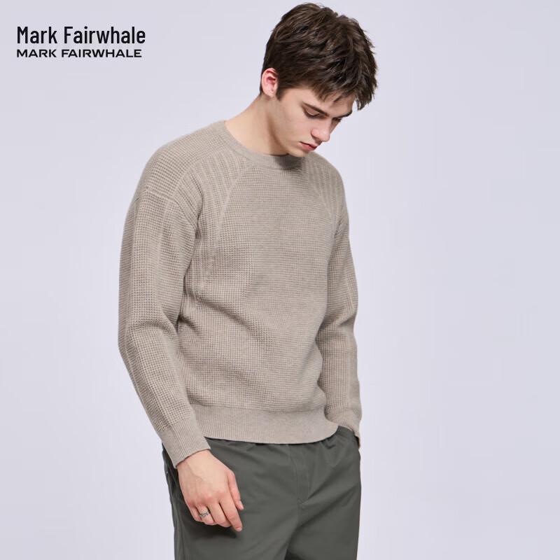 Mark Fairwhale Men's Textured Crew Neck Knit Sweater
