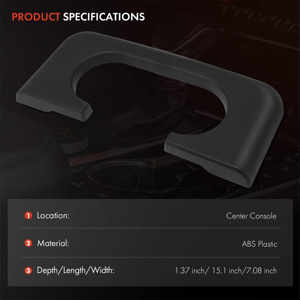 Front Console Black Cup Holder Armrest Pad for Ford F-250 F-350 F-450 Super Duty