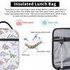 Cartoon Light Color Dinosaur Pattern Insulated Lunch Bag for Women Kids Leakproof Food Boxes Thermal Lunch Box Tote
