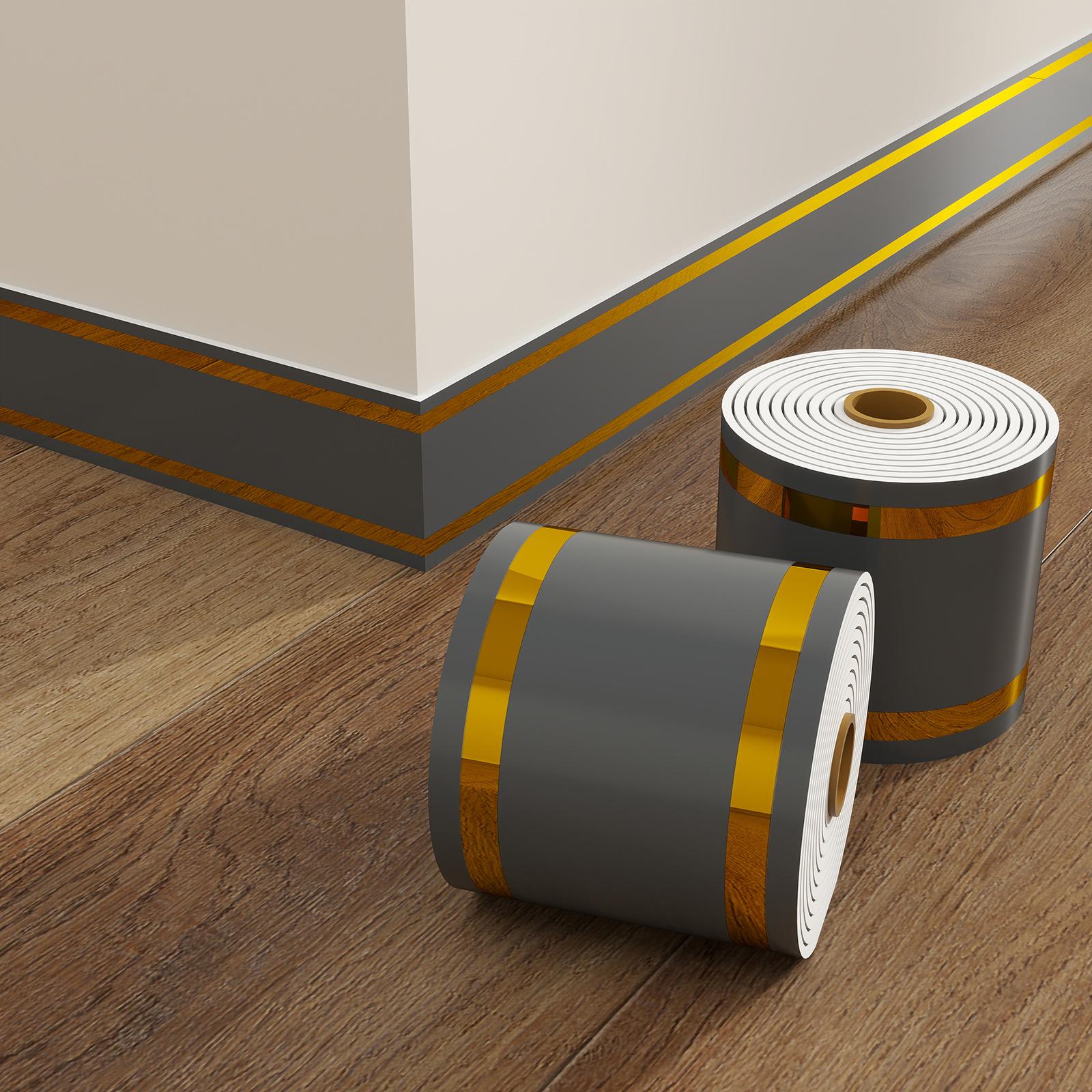 

1pc Wall self-adhesive roll skirting waterproof and anti-collision waistline living room and bedroom decorative wall stickers 10cmx5m