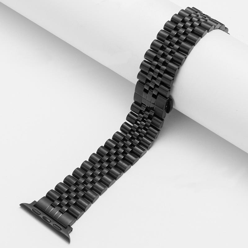 Watchband Stainless Steel Watchband for Apple Watch 6 5 4 3 2 Band Five Beads Luxury Metal Strap Bracelet For iWatch 6 5 Band 45mm 49mm
