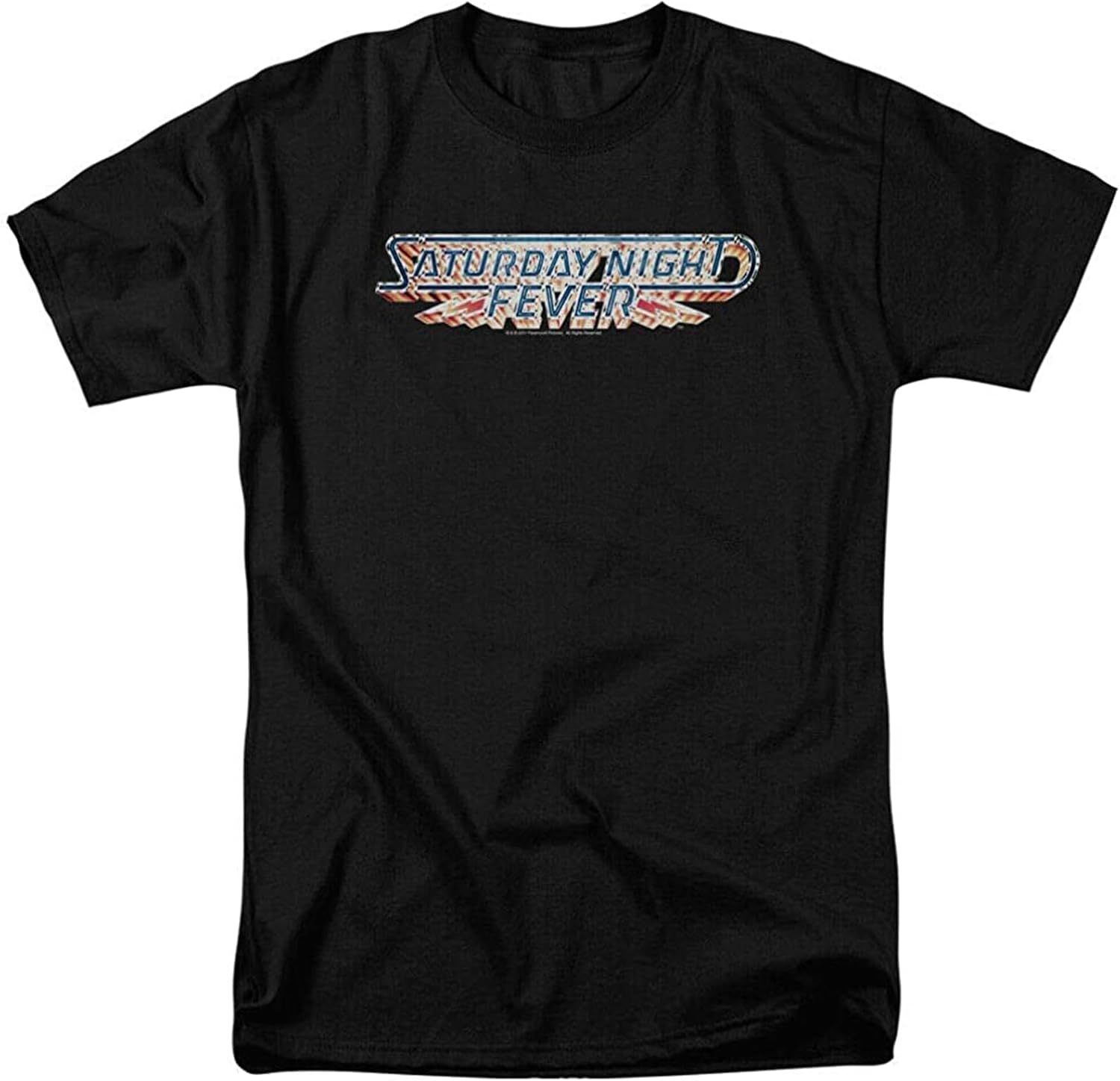 Men s Saturday Night Fever Logo T Shirt Through Black XS