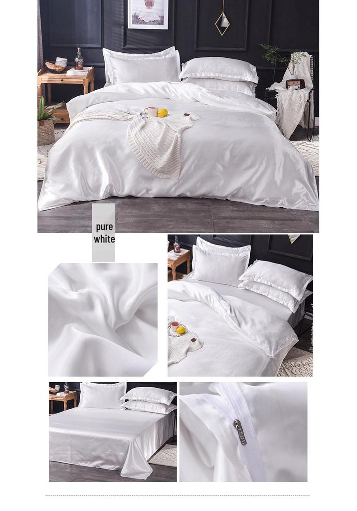 Summer Silk Luxury Plain Color 4-Piece Set - Light and Simple Design