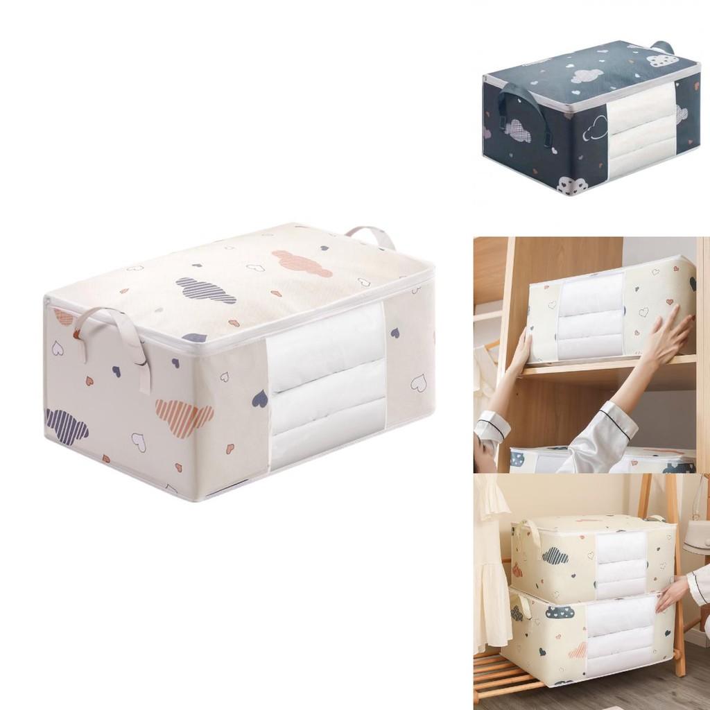 Cloud Heart Quilt Storage Bag With Clear For Bedroom Organizer And Travel Use