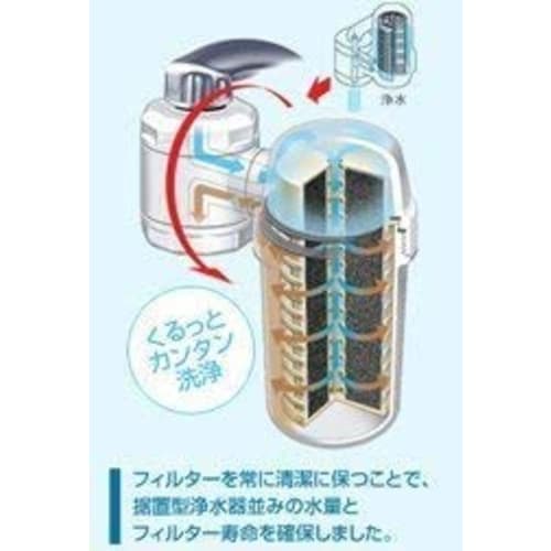 Gaia no Mizu 135 Faucet Water Purifier Cartridge with Original Hot Spring Towel / 50 liters per day for 2 months / Tested to remove PFOS and PFOA