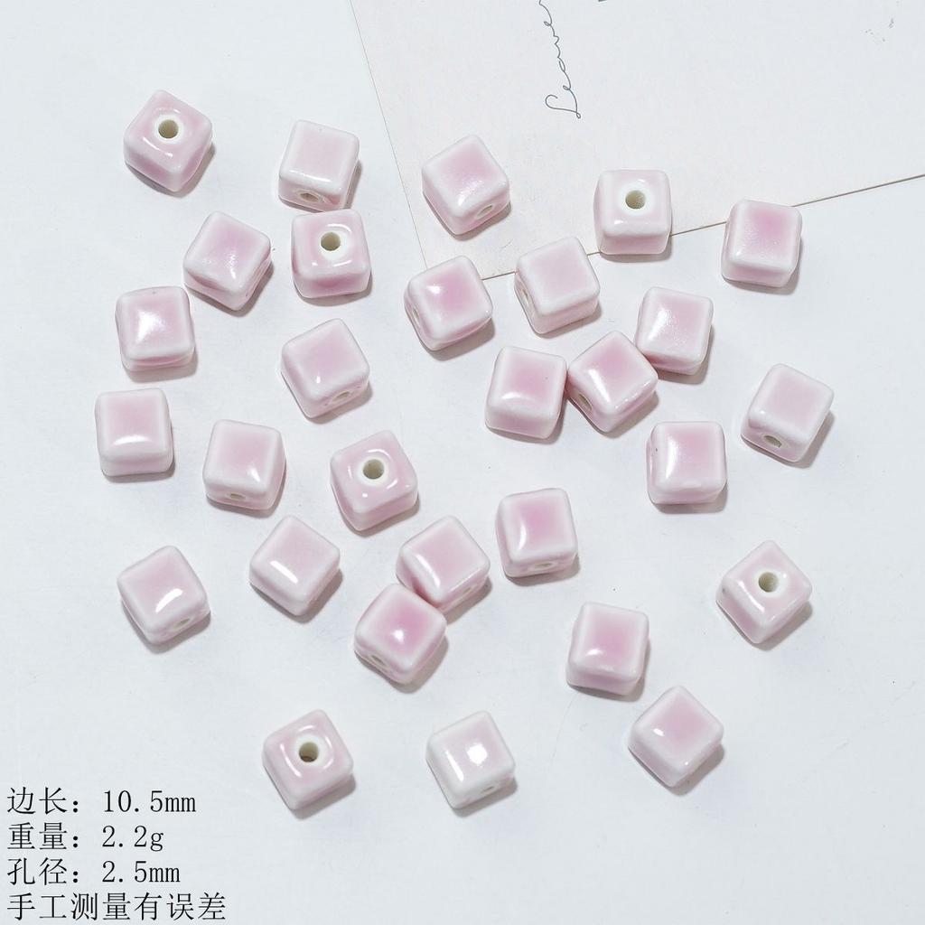 10Mm large square loose bead accessories ceramic necklace bracelet beaded material handmade creative DIY