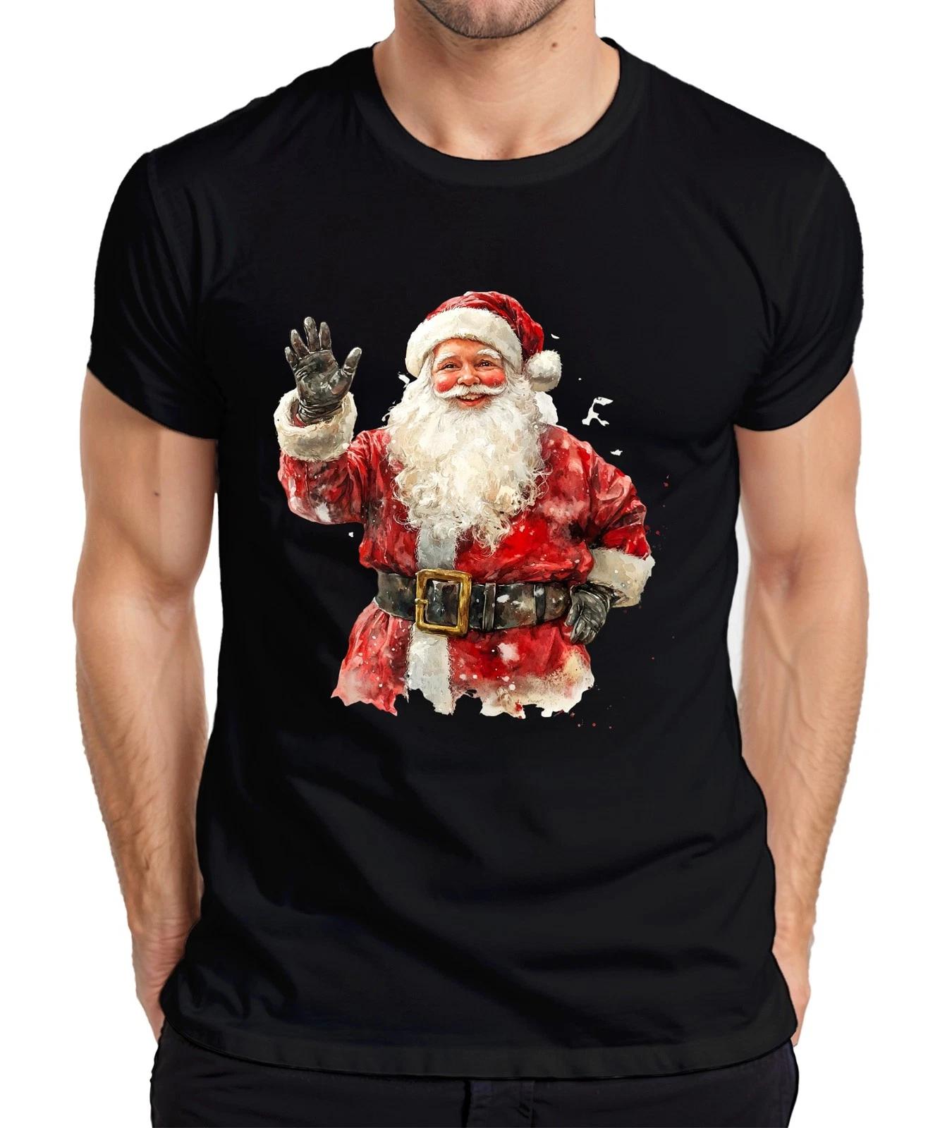 Weihnachtsmann Aquarell Vintage Weihnachten Geschenk rot Bart Herren T-Shirt XS