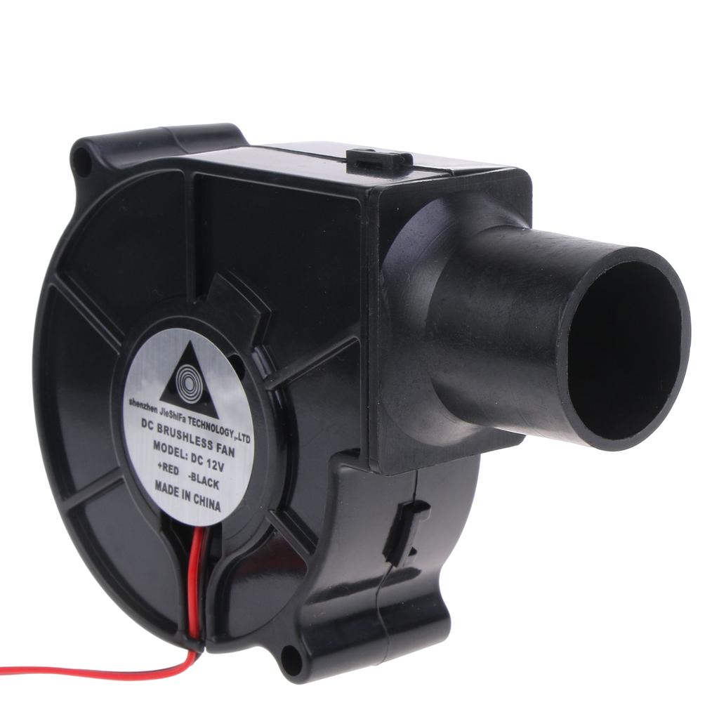 Venkovní ventilátor na gril 7530 75x75x30mm 12V 1,5A 2500R Průtok vzduchu 27mm Vzduchová trubice pro grily Green Egg a sporáky