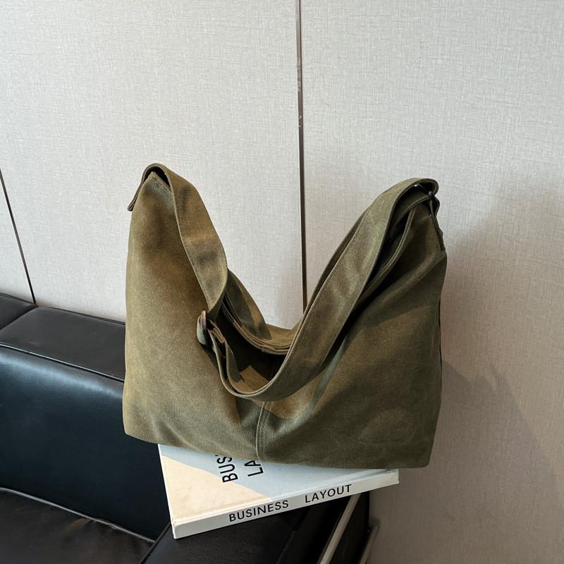 Canvas Large Shoulder Bag Students Simple Retro Inner Pouch School Bags Travel