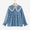 ZANZEA Women Casual Doll Collar Loose Long Sleeve Floral Blouse