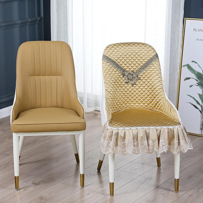 

Скандинавский изогнутый чехол на стул Чехол на стул для обеденного стола Подушка сиденья Спинка Подушка для стула на четыре сезона Чехол на стул Nordic cream style chair cover
