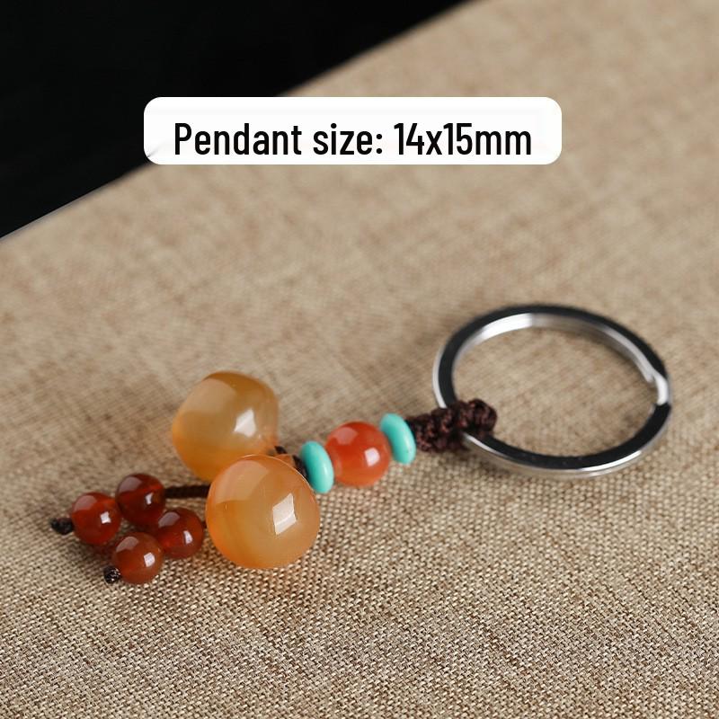 Chalcedony Pixiu Wealth Keychain & Agate Peace Buckle Pendant
