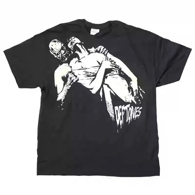 

2025 Deftones Бавовняна Футболка з Принтом Музичного Гурту Чоловіча Жіноча Хіп-Хоп Рок Футболка Модна Футболка з Коротким Рукавом Літня Оверсайз Футболка Топи XXL