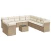 Vidaxl 12-Cz. Garden Furniture Set With Cushions, Beige, Poly Rattan