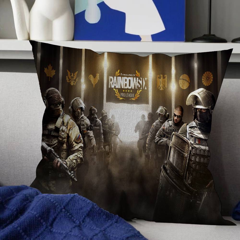 

Game R-Rainbow S-Six S-Siege Pillowcase Toon Gift Cushion Cover Bedroom Home Sofa Chair Seat Decor Pillow Case 12x12Inch