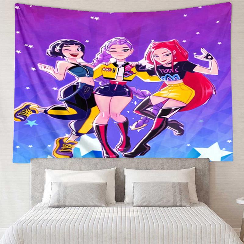 Superhero kpop Friends Adventure Tapestry Hanging for Bedroom,Livingroom, Playroom,Decor Art Room Wall Tapestry Holiday and Birthday Gifts