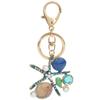 Ocean Series Rhinestone  Keyring Pendant Starfish Scallop Pearl Keychain Bag Decoration Gift
