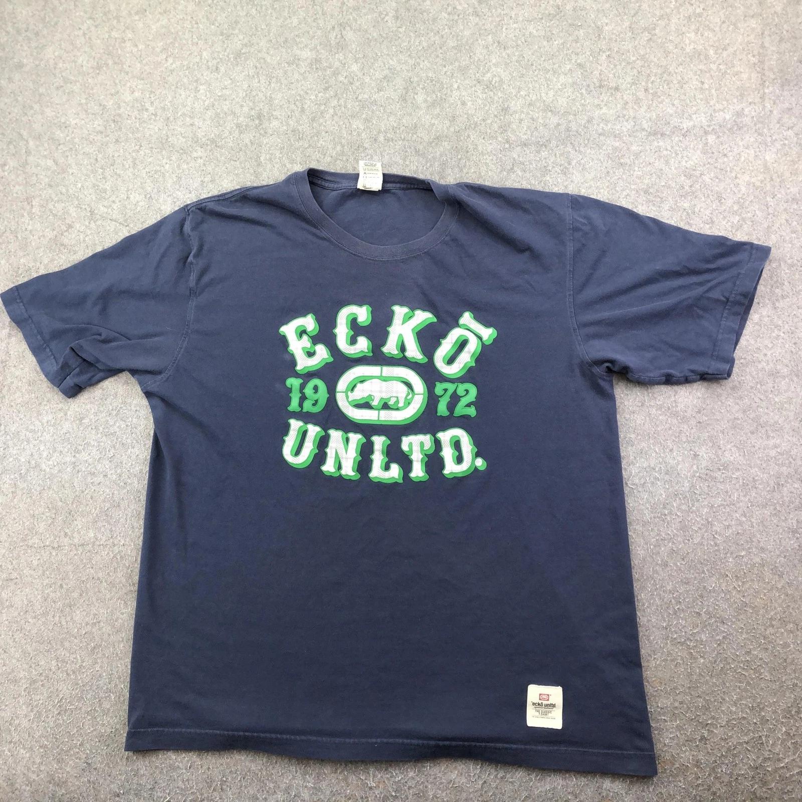 Ecko Unltd Shirt Mens 2XL Blue 1972 Rhino Logo Graphic Tee Classic Streetwear 3XL