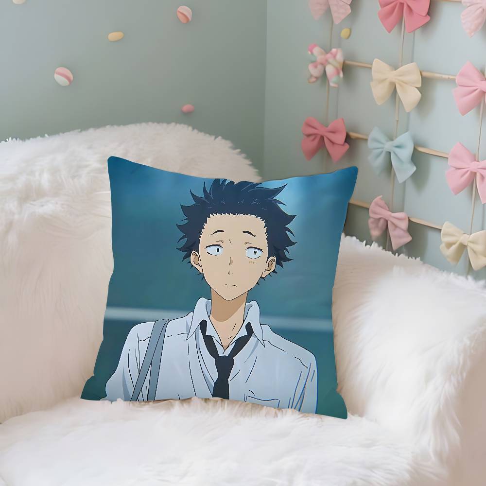 Anime A S-Silents-Voices Pillow Case Cushion Cover Soft Cute Throw Pillow Case For Car Sofa Pillowcase Polyester With Zipper