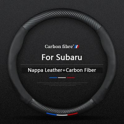 Housse de volant en cuir fibre de carbone pour Subaru Outback Legacy Forester Levorg Impreza WRX STI BRZ Accessoires d'intérieur