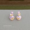 Design vase butterfly enamel drip glaze hand painted s needle earrings fresh and sweet