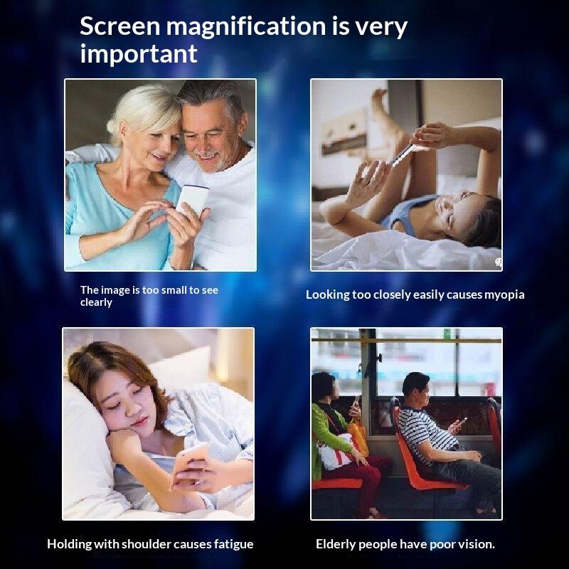 Mobile Phone Screen Magnifier HD Display Eye Protection Easy to Install for Home Office Video Conference