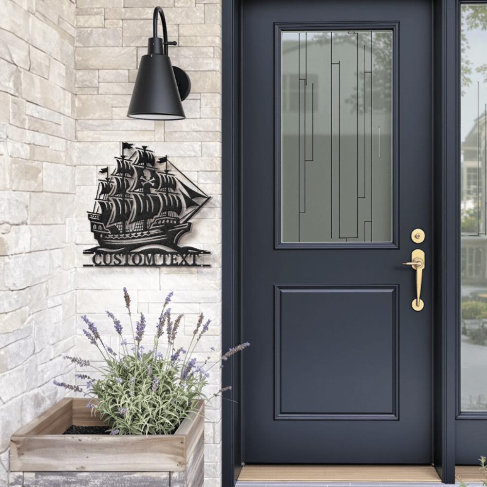 Unique Custom Pirate Ship Metal Wall Art Personalized Maritime Sign Home Decor