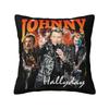 French Rock Music Johnny Hallyday Cushion Cover Polyester Throw Pillow Case Living Room Decoration Bedding Sofa Pillowcase