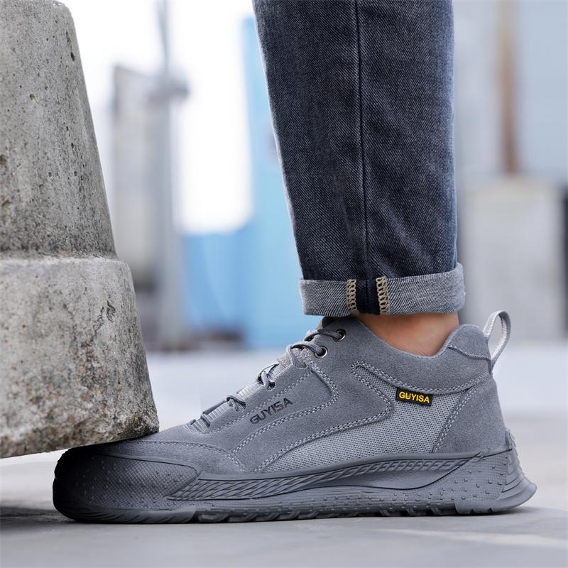 Fashion  Steel Toe Anti-smash Anti-stabbing Men Safety Shoes Breathable Work Boots Wear-resistant Male Footwear Sneakers