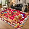 Tapis de sol thème Noël, Tapis doux, Décoration de fête intérieure pour la maison