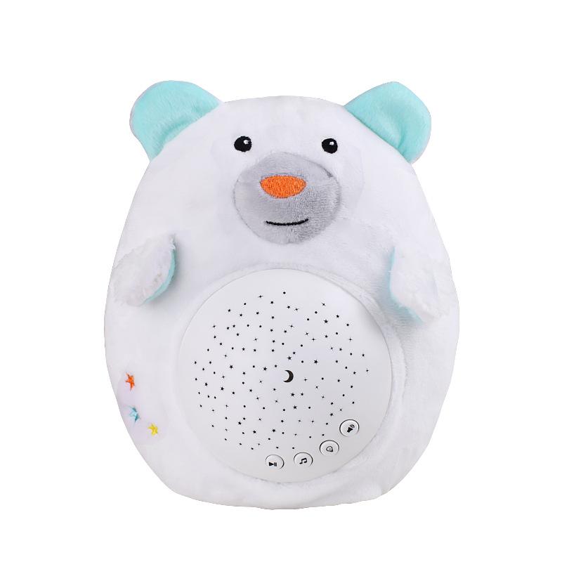 Soft Stuffed Sleep LED Night Lamp Stuffed Animal Plush Toys with Music Stars Projector Light Baby Toys for Children Gifts